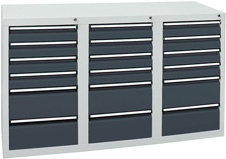 Produktbild Stumpf Schubladenschrank STS 410 12x100mm 6x200mm lichtgrau anthrazit