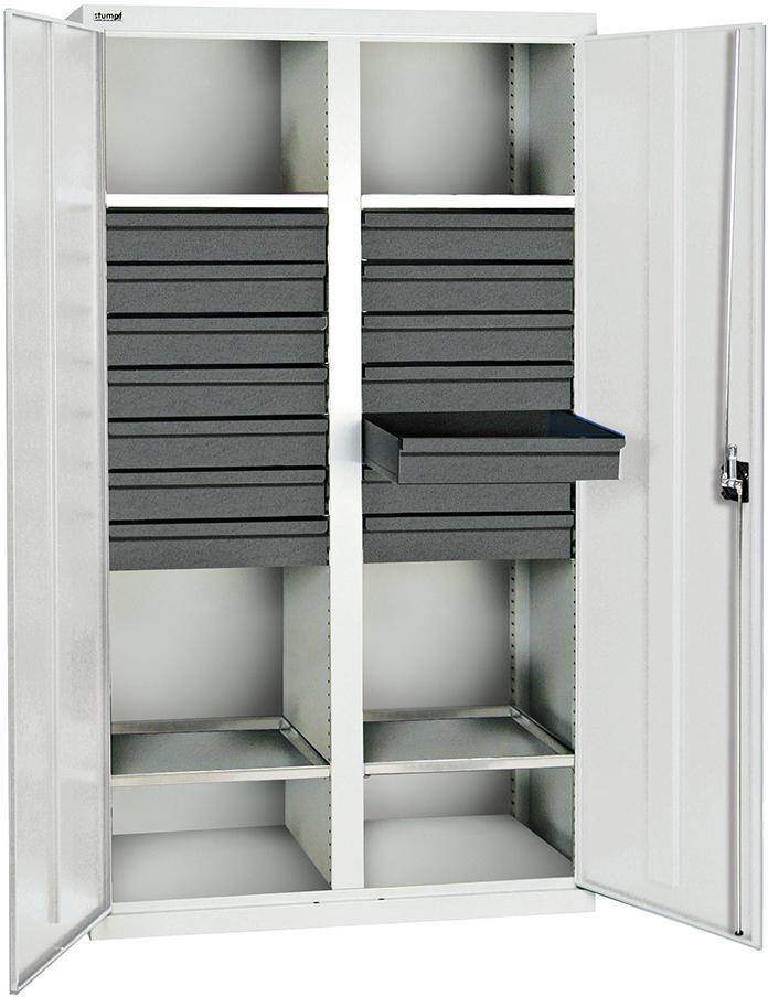 Produktbild Stumpf Werkzeugschrank Trennwand grau 1800x1000x500mm 14 Schubladen 4 Böden