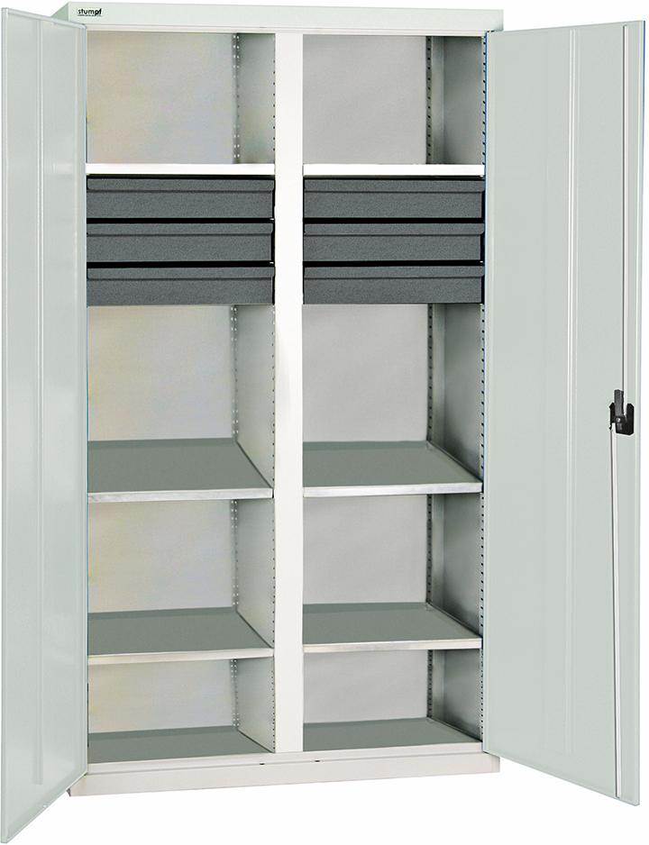 Produktbild Stumpf Werkzeugschrank 6 Schubladen 6 Fachböden 1800x1000x500mm lichtgrau
