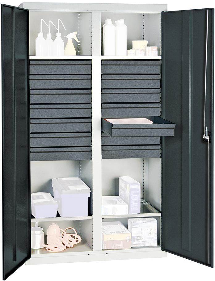 Produktbild Stumpf Werkzeugschrank S3000 2 Abteilungen 4 Fachböden 14 Schubladen