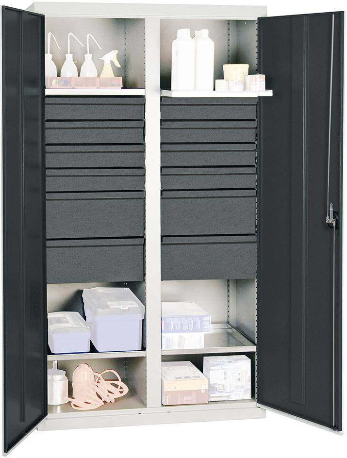 Produktbild Stumpf Werkzeugschrank S3000 lichtgrau anthrazit 4 Fachböden 12 Schubladen