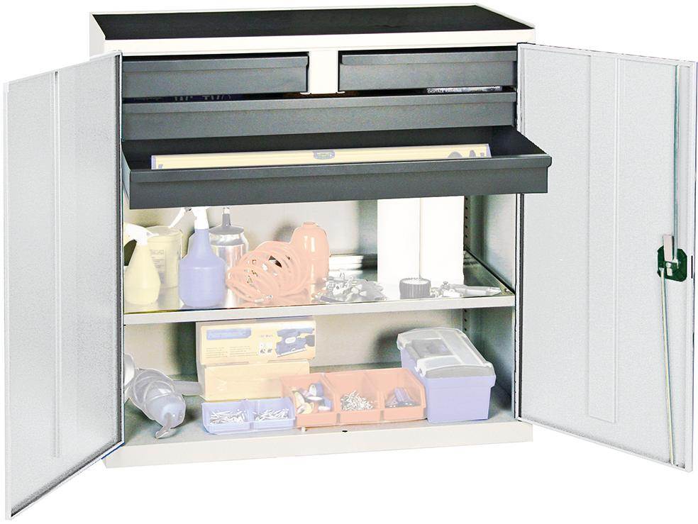 Produktbild Stumpf Werkzeugschrank S3000 1 Fachboden 4 Schubladen lichtgrau