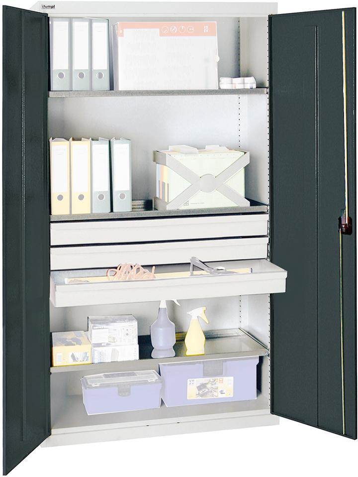 Produktbild Stumpf Werkzeugschrank S2000 lichtgrau anthrazitgrau 3 Fachböden 3 Schubladen