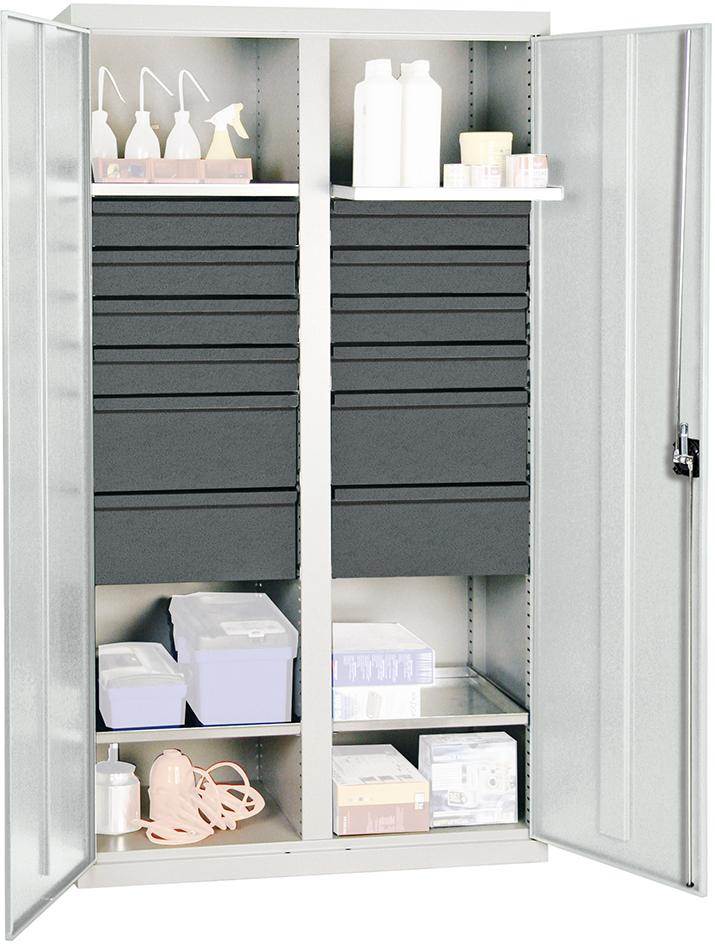 Produktbild Stumpf Werkzeugschrank S3000 4 Fachböden 12 Schubladen Mitteltrennwand lichtgrau