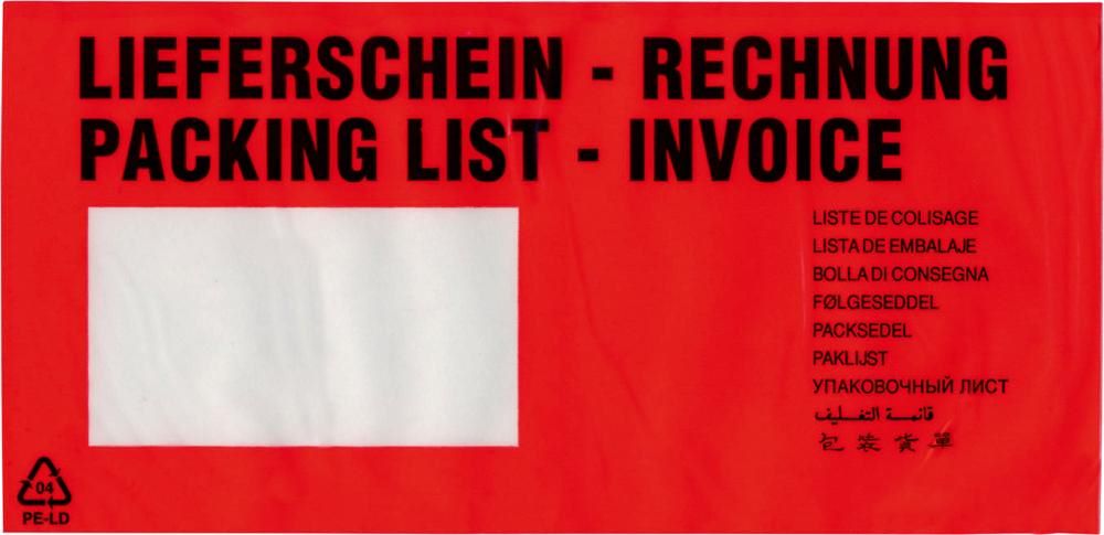 Produktbild Trans-pak Dokumententaschen lang 240 x 118 mm rot