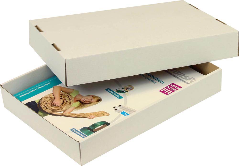Produktbild Trans-pak Stülpdeckelkarton weiß 302 x 215 x 45 mm A4 2-teilig