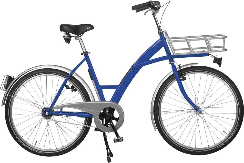 Produktbild Lindner Transportfahrrad Modus blau mit Beleuchtung und Lastenträger 30kg