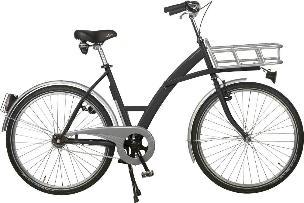 Produktbild Lindner Transportfahrrad Modus schwarz Schaltung mit Beleuchtung und Lastenträger