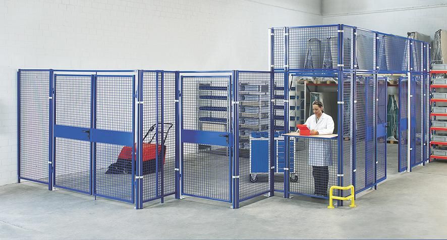 Produktbild TTS Doppeltür Trennwandsystem Vario 2000 x 2200 mm RAL 5010 Drahtkombination