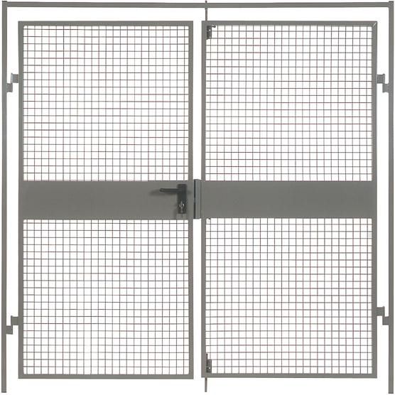 Produktbild TTS Doppeltür Trennwandsystem Vario BxH 2000x2200 mm RAL 5010 Drahtgitter