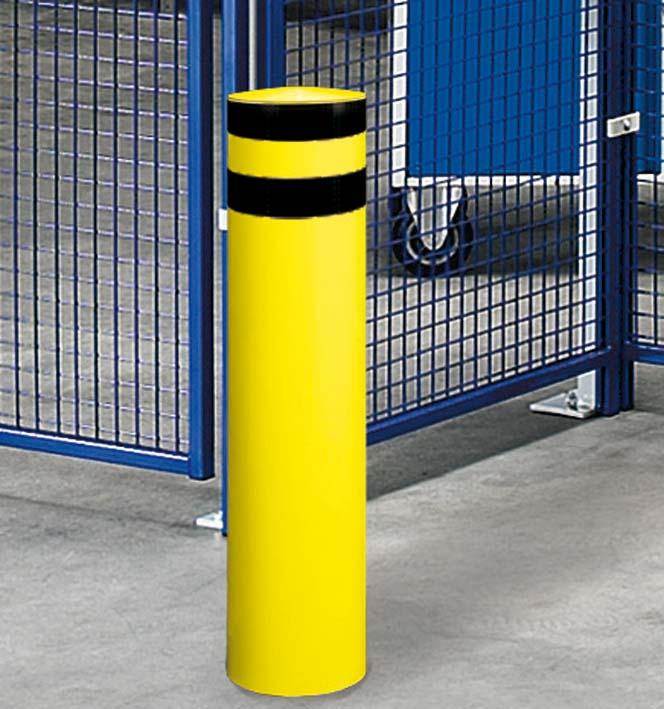 Produktbild TTS Rammschutz Poller zum einbetonieren Höhe 1600mm Durchmesser 273mm gelb schwarz