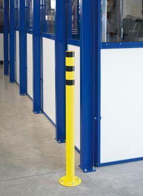 Produktbild TTS Rammschutz Poller zum aufdübeln Höhe 1200mm Durchmesser 273mm gelb schwarz