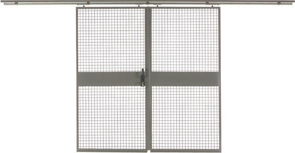 Produktbild TTS Schiebetür Trennwandsystem Vario 1800 x 2200 mm RAL 5010 Drahtgitter