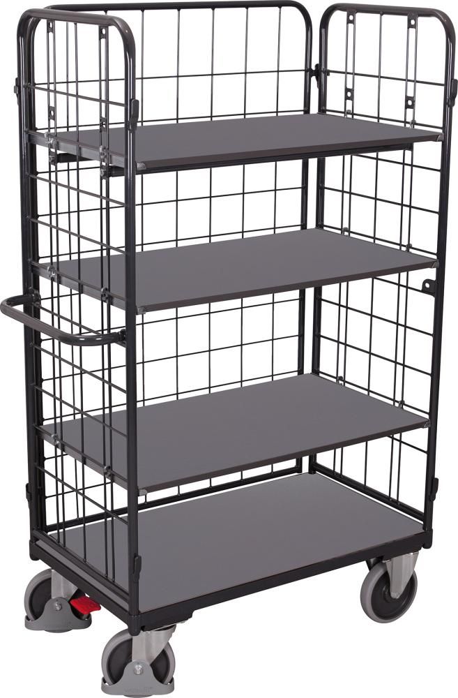 Produktbild VARIOfit Etagenwagen 4 fach 1190 x 725 x 1820 mm sw 700.304 AG