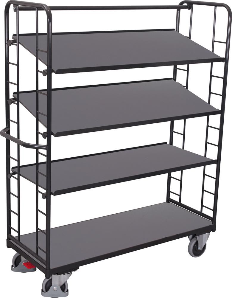 Produktbild VARIOfit Etagenwagen 4 Holzböden RAL 7016 sw 540.202 AG