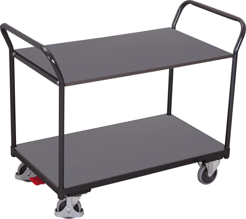 Produktbild VARIOfit Tischwagen 2 Ladeflächen RAL 7016 sw 500.502 AG