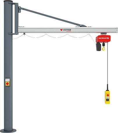 Produktbild Vetter Säulen Schwenkkran US Tragfähigkeit 250 kg 3895 mm mit Elektrokettenzug