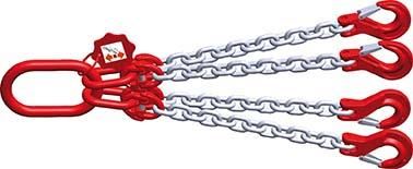 Produktbild FS Hebetechnik Vierstrang Kettengehänge verzinkte Kette Tragfähigkeit 2240 kg 135 x 75 mm