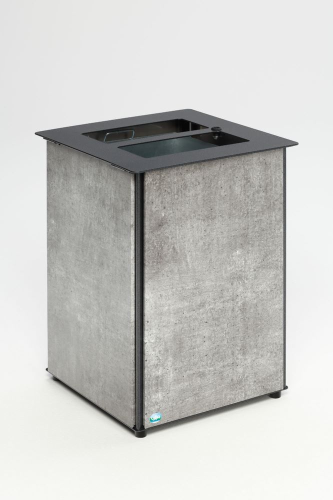 Produktbild Var Abfallbehälter AB 04 Steinoptik Edelstahl 80 Liter