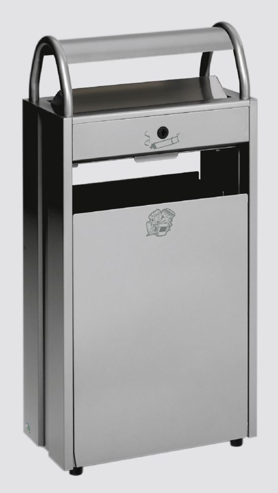 Produktbild Var Abfallbehälter mit Ascher B 48 silber