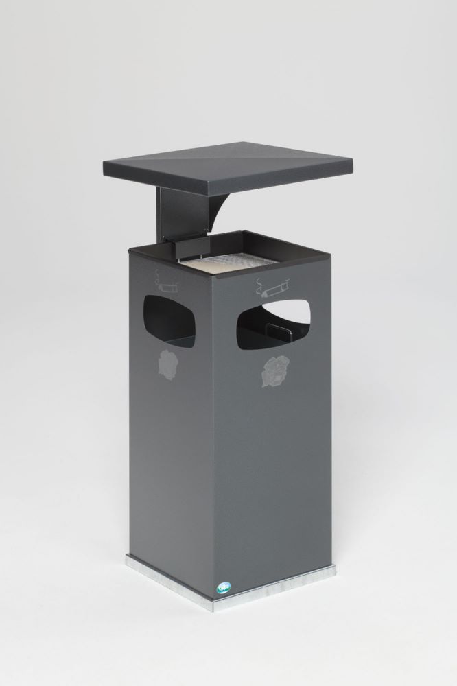 Produktbild Var Abfallsammler Ascher antik silber B 32 mit Schutzdach inklusive Inneneinsatz