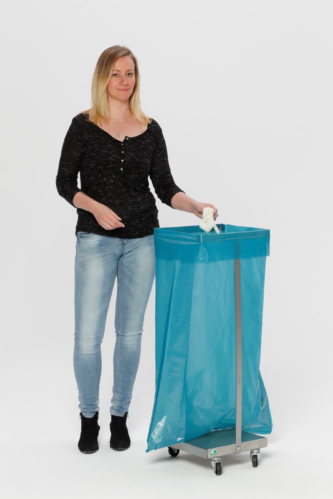 Produktbild Var Abfallsammler Typ SHR 120 Edelstahl fahrbar für 120 Liter Säcke bild 2