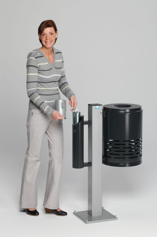 Produktbild Var Abfallsammler Ascher Kombination AG 101 Abfallkorb anthrazit bild 3