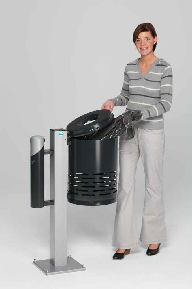 Produktbild Var Abfallsammler Ascher Kombination AG 101 Abfallkorb anthrazit bild 4