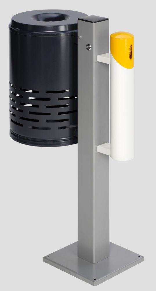 Produktbild Var Abfallsammler Ascher Kombination AG 101 Abfallkorb anthrazit Korpus gelb weiß