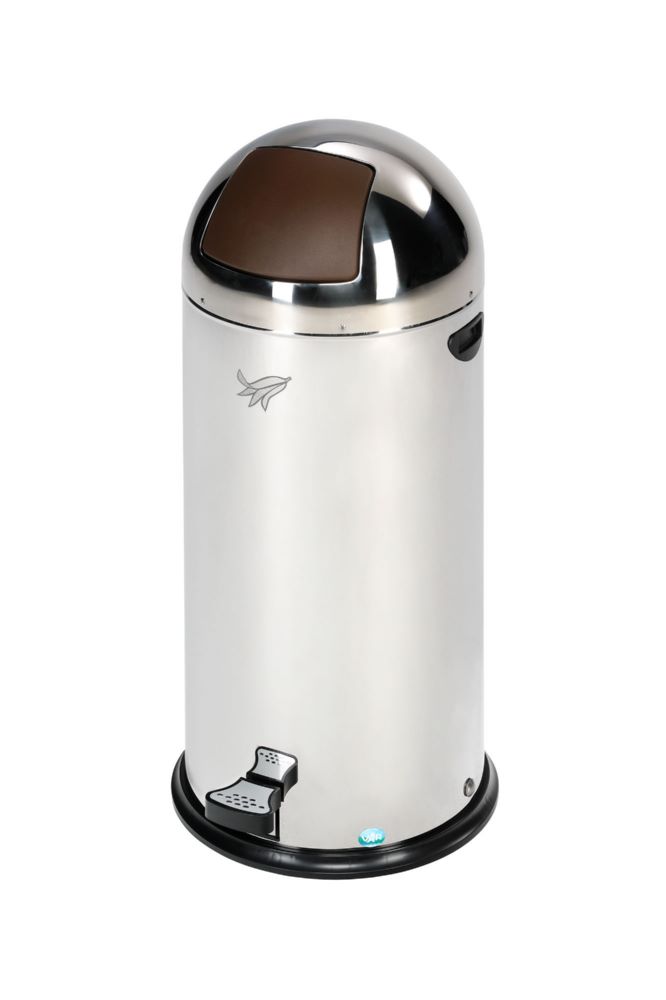 Produktbild VAR Abfallsammler 52 Liter mit Fußpedal braun Edelstahl 455 x 455 x 930 mm