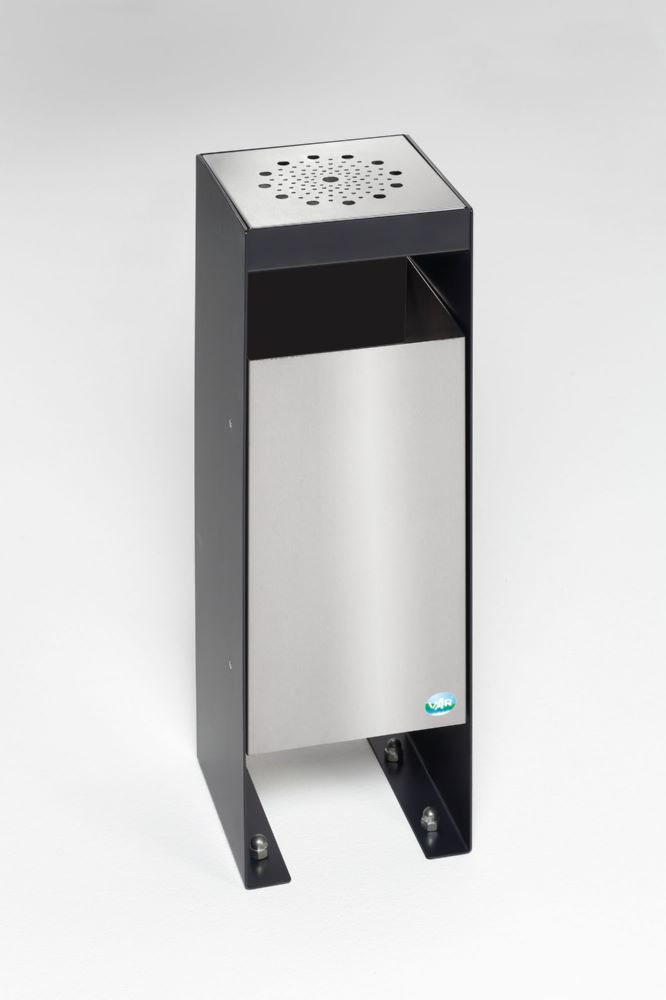 Produktbild VAR Abfallsammler mit Ascher Q 25 schwarzgrau 295 x 295 x 710 mm