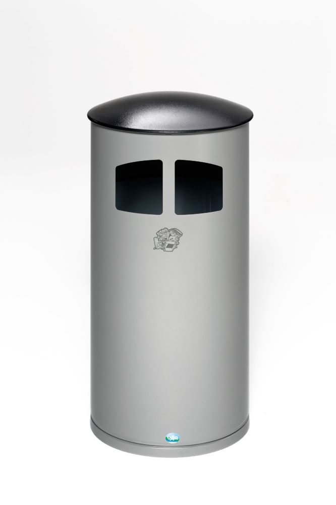 Produktbild Var Abfallsammler D 44 mit Deckel silber inklusive Inneneinsatz 86 Liter