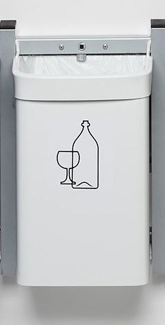 Produktbild Var Abfallsammler weiß Modell City Wandgerät G3 Pictogrammaufkleber Glas