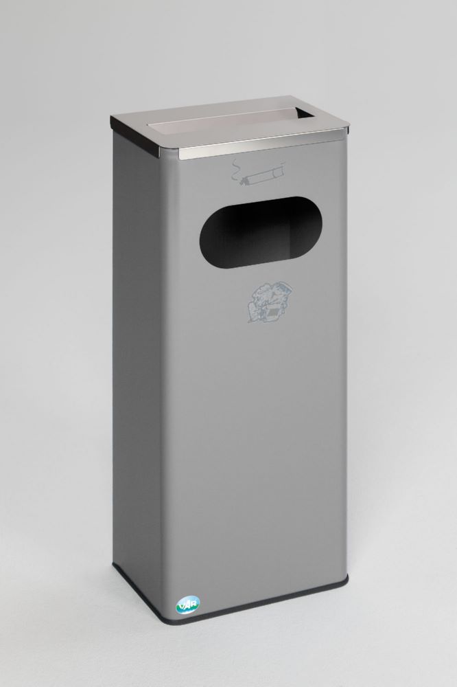 Produktbild Var Ascher Abfallsammler silber 32 Liter Abdeckung Edelstahl poliert bild 2