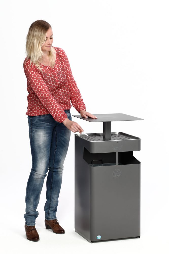 Produktbild Var Ascher Abfallsammler mit Dach B 45 eisenglimmer bild 3