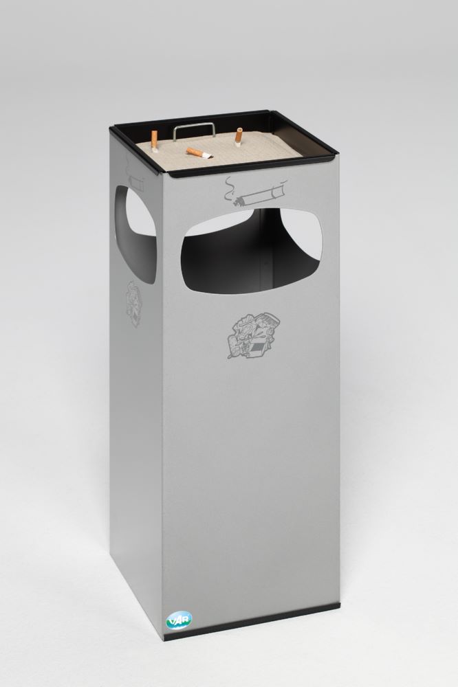 Produktbild Var Ascher Abfallsammler mit 4 fach Einwurf silber