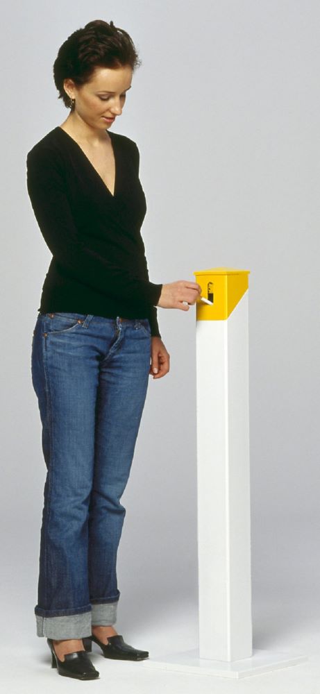 Produktbild Var Ascher Standsäule SG 105 E weiß gelb bild 2