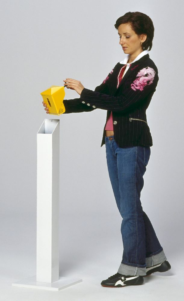 Produktbild Var Ascher Standsäule SG 105 E weiß gelb bild 3