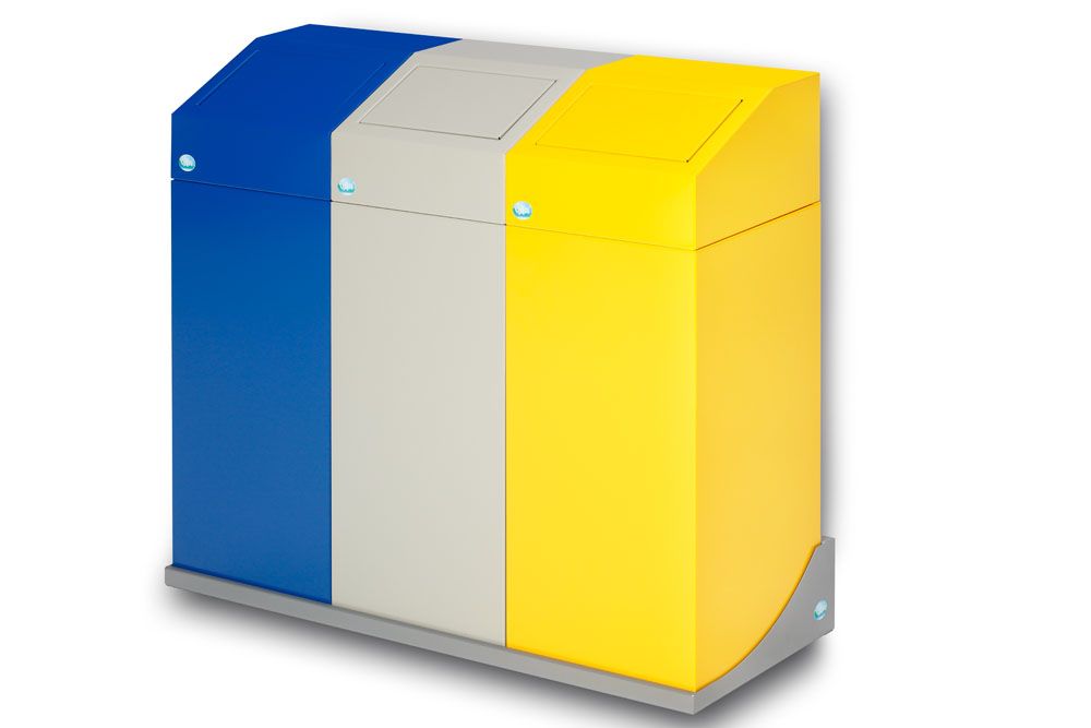 Produktbild Var Halterung Wertstoffsammler 3 fach silber 131x971x363mm bild 2