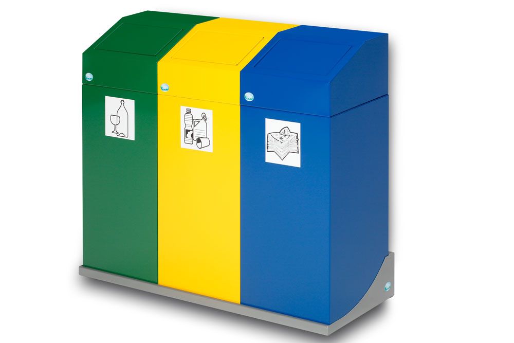 Produktbild Var Halterung Wertstoffsammler 3 fach silber 131x971x363mm bild 3