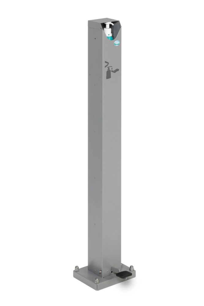 Produktbild Var Handdesinfektionsspender HDS 120 mit Pedal silber beschichtet ohne Flasche bild 3