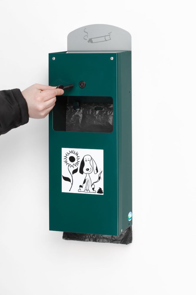 Produktbild Var Hundekotbeutelspender mit Ascher DS 4 moosgrün