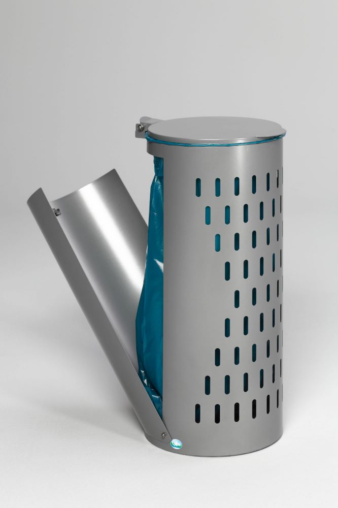 Produktbild Var Kompakt Abfallbehälter H 85 mit Klapptür silber bild 3