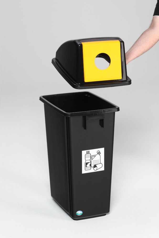 Produktbild Var KS Wertstoffsammler 58 Liter schwarz gelb bild 2