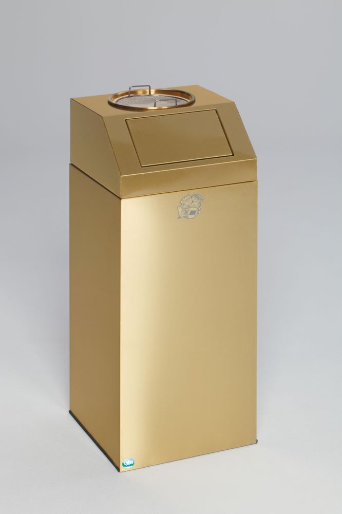 Produktbild Var Messing Ausführung Abfallsammler Ascher 76 Liter Aschereinsatz Messing gelb