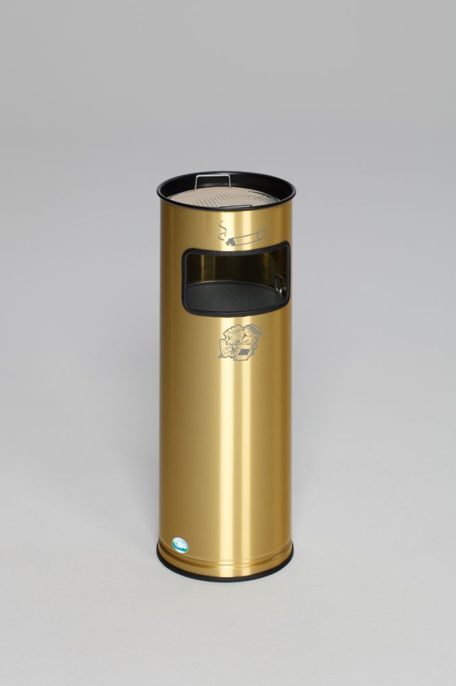 Produktbild Var Messing Ausführung Abfallsammler Ascher H66MSST Aschereinsatz Stahl schwarz