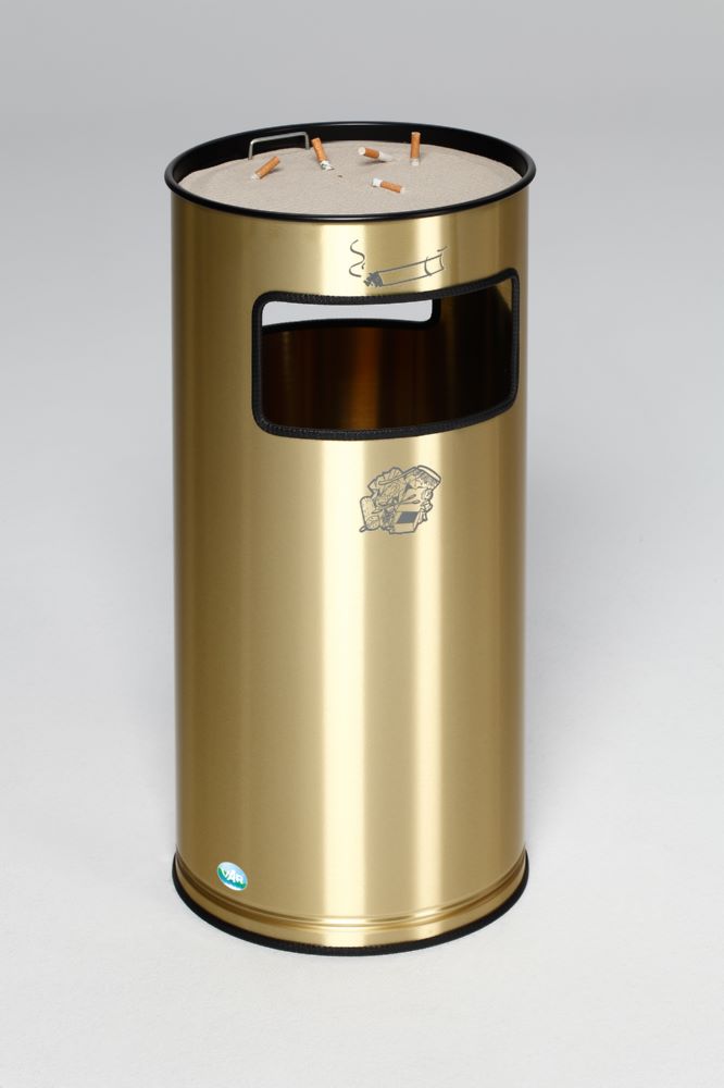 Produktbild Var Messing Ausführung Abfallsammler Ascher H70 MSST Aschereinsatz Stahl schwarz