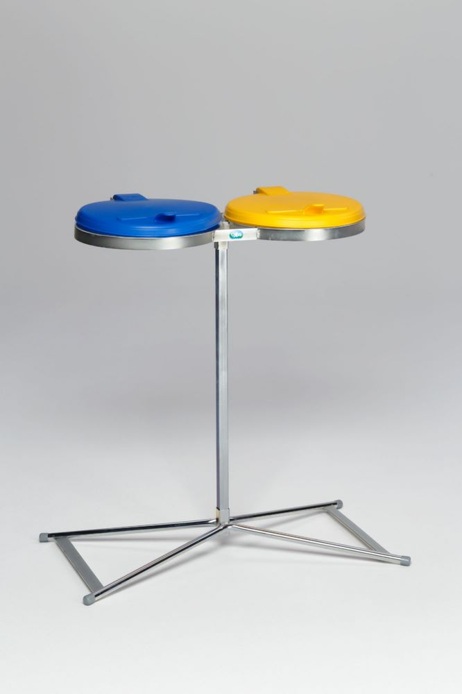 Produktbild VAR Müllständer KS Deckel verzinkt gelb blau 860 x 160 x 525 mm