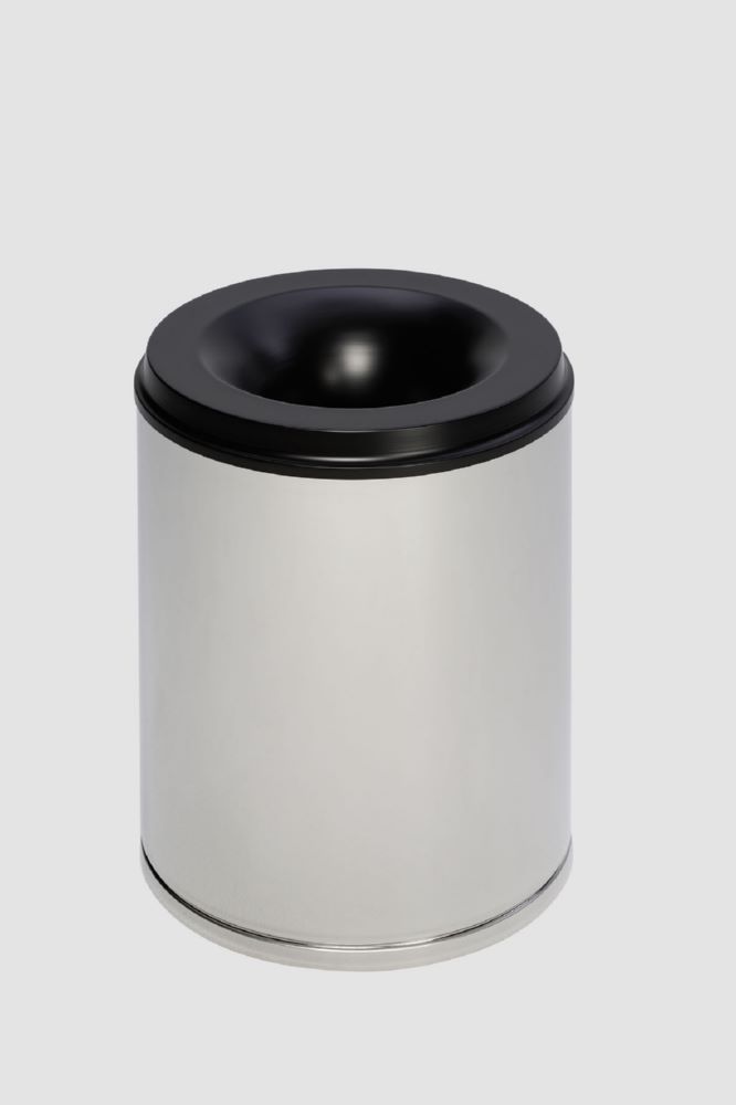 Produktbild Var Papierkorb in Edelstahl Ausführung 80 Liter Löschkopf schwarz