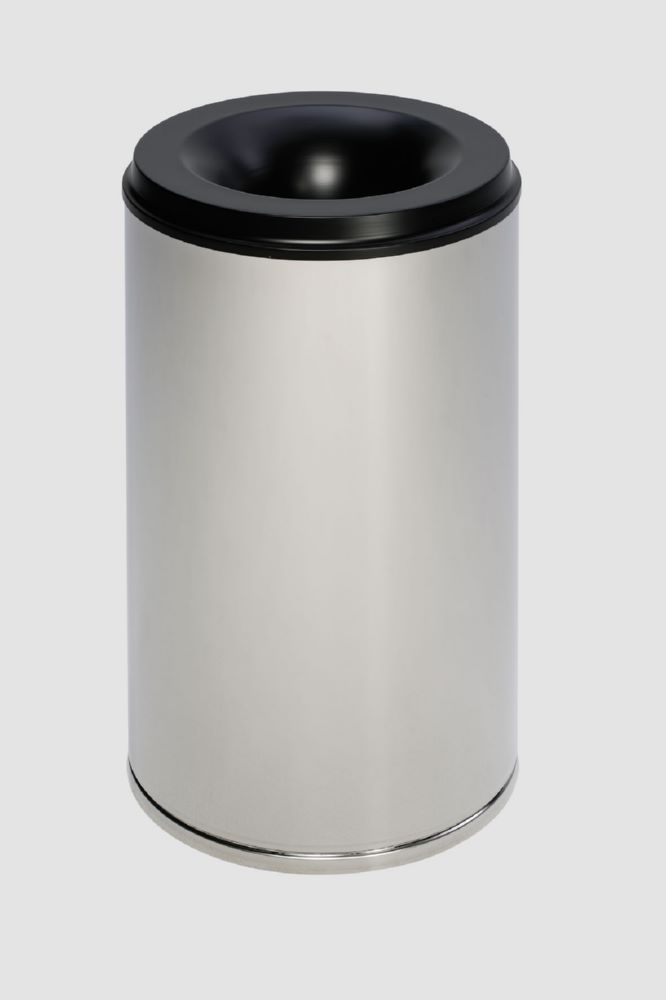 Produktbild Var Papierkorb in Edelstahl Ausführung 110 Liter Löschkopf schwarz